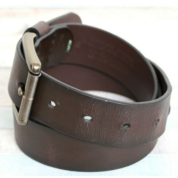 GOODFELLOW BROWN BONDED LEATHER 1 3/8"Wd CASUAL WOMEN'S BELT Sz M (44M - Picture 3 of 10